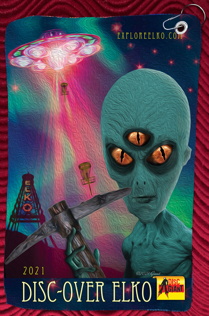 Disc Golf Towel DiscOver Elko Alien Disc Giant
